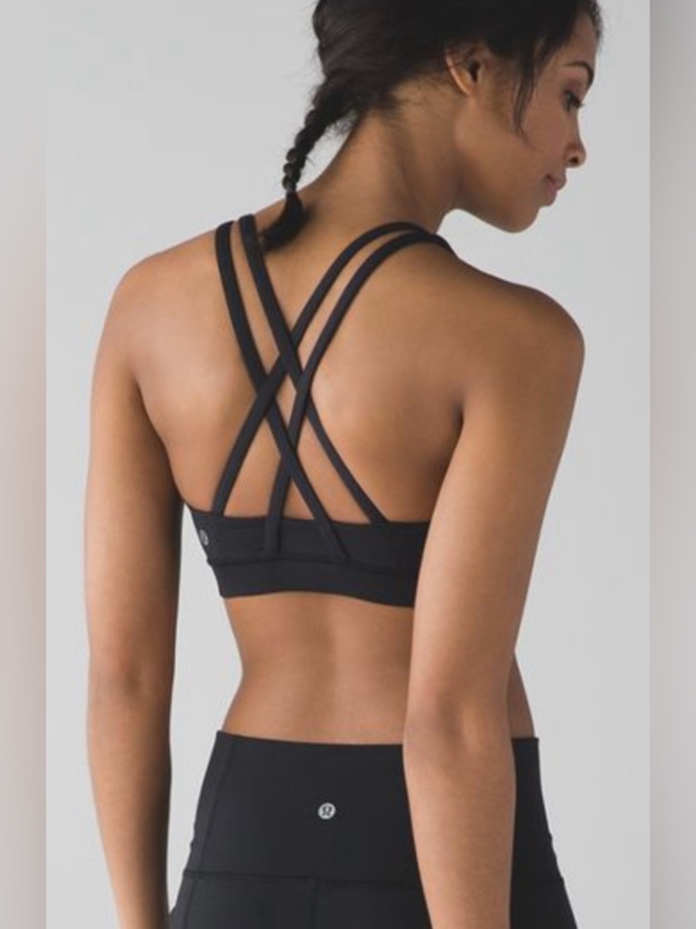 Lululemon Energy Bra Women's Black crisscross back yoga Pilates outdoors gym